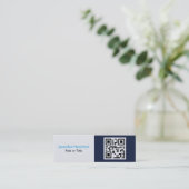 Professional Blue voeg uw Logo QR toe Mini Visitekaartje (Staand voorkant)
