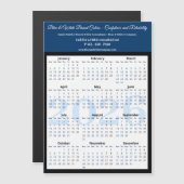 Professional Blue White Black 2026 Calendar Magnet (Voorkant / Achterkant)