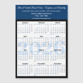Professional Blue White Black 2026 Calendar Magnet (Voorkant)