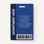 Professional Blue White Stripe Employee Photo ID Badge (Achterkant)