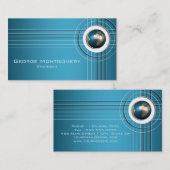 Professional Blue World Wereldbol Banner Visitekaartje (Voorkant / Achterkant)