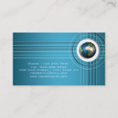 Professional Blue World Wereldbol Banner Visitekaartje (Achterkant)