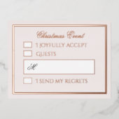 Professional Blush Foil Holiday Response Card Folie Feestdagen Briefkaart (Voorkant)