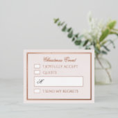 Professional Blush Foil Holiday Response Card Folie Feestdagen Briefkaart (Staand Voorkant)