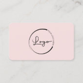 Professional Blush Pink Logo QR Code Visitekaartje (Achterkant)