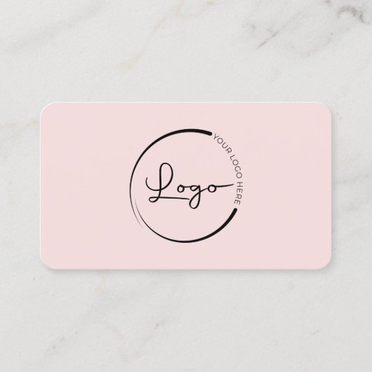 Professional Blush Pink Logo QR Code Visitekaartje (Achterkant)