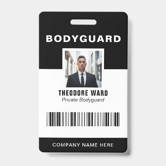 Professional Bodyguard ID Private Security Badge (Front)