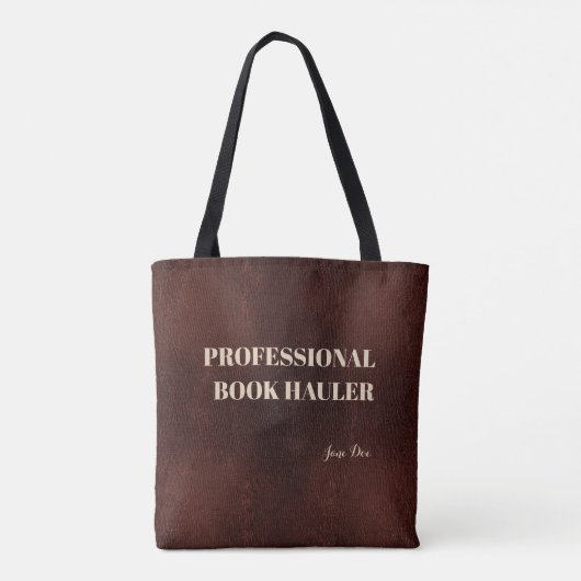 Professional Book Hauler Typographical Funny Witty Tote Bag (Achterkant)