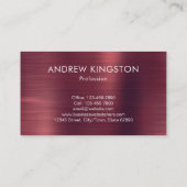 Professional Bourgogne Faux geborsteld metallisch  Visitekaartje (Achterkant)