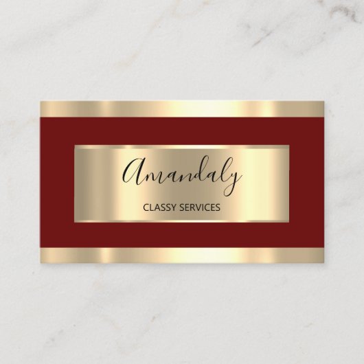 Professional Bourgogne Gold Stylist Event Planner Visitekaartje (Voorkant)