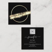 Professional Boutique Gold Black QRCODE Logo Uniqu Vierkante Visitekaartje (Voorkant / Achterkant)