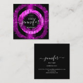 Professional Boutique Logo Glitter Pink Logo Vierkante Visitekaartje (Voorkant / Achterkant)
