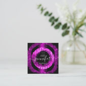 Professional Boutique Logo Glitter Pink Logo Vierkante Visitekaartje (Staand voorkant)