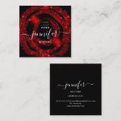 Professional Boutique Logo Glitter Red Logo Vierkante Visitekaartje (Voorkant / Achterkant)