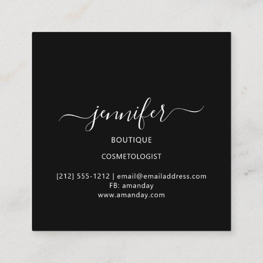 Professional Boutique Logo Glitter Red Logo Vierkante Visitekaartje (Achterkant)