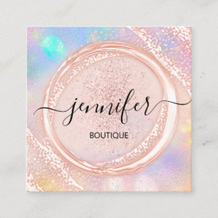Professional Boutique Shop Beauty Logo Holograaf Vierkante Visitekaartje