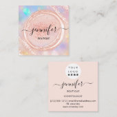 Professional Boutique Shop Beauty Logo Roos Vierkante Visitekaartje (Voorkant / Achterkant)