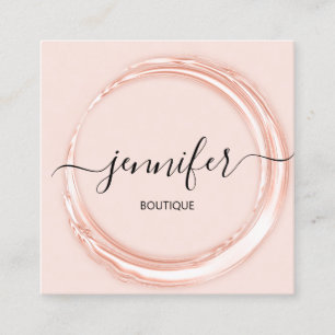 Professional Boutique Shop Beauty Makeup Roze Vierkante Visitekaartje