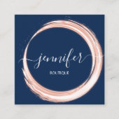 Professional Boutique Shop Beauty Navy Roze Vierkante Visitekaartje (Voorkant)