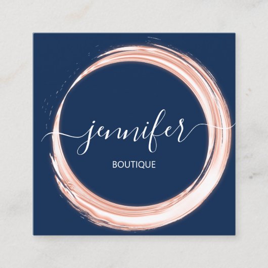 Professional Boutique Shop Beauty Navy Roze Vierkante Visitekaartje (Voorkant)