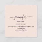 Professional Boutique Shop Beauty Navy Roze Vierkante Visitekaartje (Achterkant)