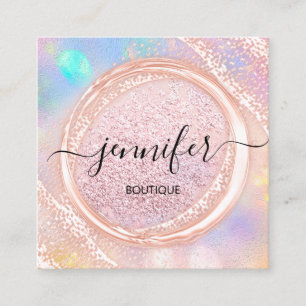 Professional Boutique Shop Beauty Pink Blush Vierkante Visitekaartje