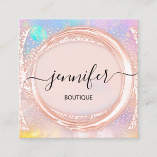 Professional Boutique Shop Beauty Roos Holograaf Vierkante Visitekaartje