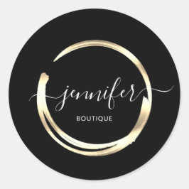 Professional Boutique Shop Black Gold Cirkel Ronde Sticker