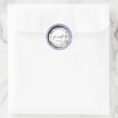 Professional Boutique Shop Blue Gold White Lijst Ronde Sticker (Tas)
