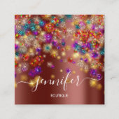 Professional Boutique Shop Event Planner Brown Vierkante Visitekaartje (Voorkant)