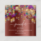 Professional Boutique Shop Event Planner Brown Vierkante Visitekaartje (Achterkant)