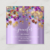 Professional Boutique Shop Event Planner Paars Vierkante Visitekaartje (Achterkant)