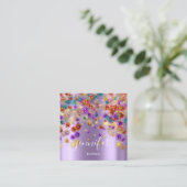 Professional Boutique Shop Event Planner Paars Vierkante Visitekaartje (Staand voorkant)