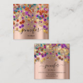 Professional Boutique Shop Event Planner Roos Vierkante Visitekaartje (Voorkant / Achterkant)