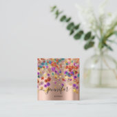 Professional Boutique Shop Event Planner Roos Vierkante Visitekaartje (Staand voorkant)