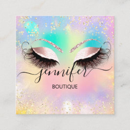 Professional Boutique Shop Eyes Glitter Holograaf Vierkante Visitekaartje