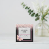 Professional Boutique Shop Glitter Butterfly Squar Vierkante Visitekaartje (Staand voorkant)