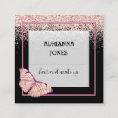 Professional Boutique Shop Glitter Butterfly Squar Vierkante Visitekaartje (Voorkant)