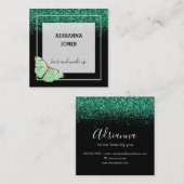 Professional Boutique Shop Glitter Butterfly Vierkante Visitekaartje (Voorkant / Achterkant)