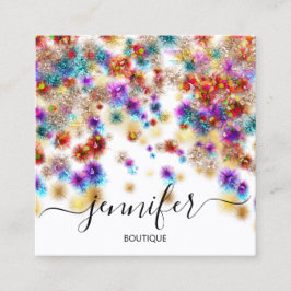 Professional Boutique Shop Glitter Confetti Spark Vierkante Visitekaartje