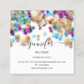 Professional Boutique Shop Glitter Confetti Spark Vierkante Visitekaartje (Achterkant)
