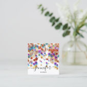 Professional Boutique Shop Glitter Confetti Spark Vierkante Visitekaartje (Staand voorkant)