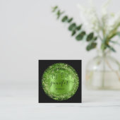 Professional Boutique Shop Glitter Drip Greenery Vierkante Visitekaartje (Staand voorkant)