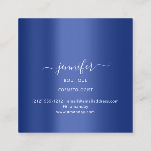 Professional Boutique Shop Glitter Green BlueNavy Vierkante Visitekaartje (Achterkant)