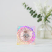 Professional Boutique Shop Glitter Pink Holograph Vierkante Visitekaartje (Staand voorkant)