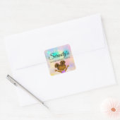 Professional Boutique Shop Gold Glitter Holograaf Vierkante Sticker (Envelop)