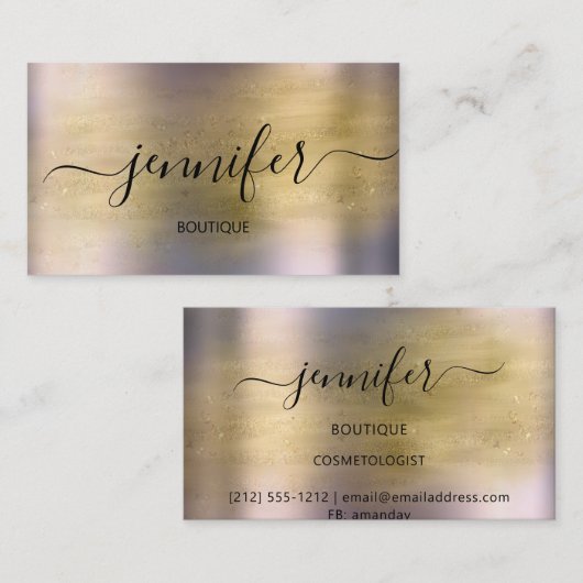 Professional Boutique Shop Gold Paars Visitekaartje (Voorkant / Achterkant)