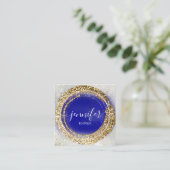 Professional Boutique Shop Gold Royal Blue Silver Vierkante Visitekaartje (Staand voorkant)