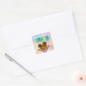 Professional Boutique Shop Happy Girl Holograaf Vierkante Sticker (Envelop)