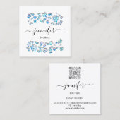 Professional Boutique Shop HolografieBlue White Vierkante Visitekaartje (Voorkant / Achterkant)